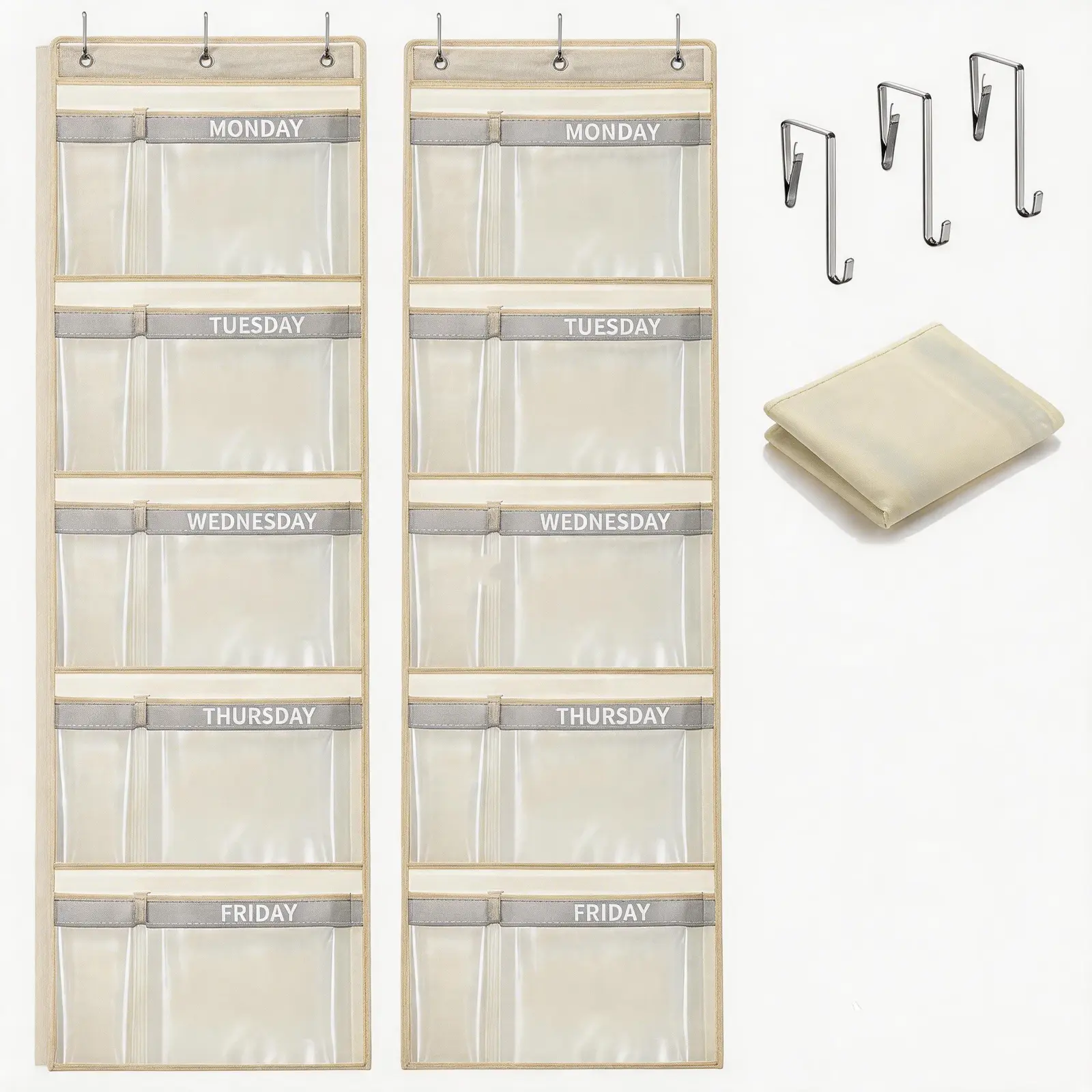 Collapsible Weekly Kids’ Clothes & Socks Organizer, 1-5 Day Hangable Closet Storage Bag, Daily Outfit Sorter for School & Bedroom Home Organization