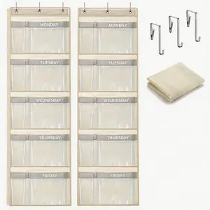Foldable weekly kids’ clothes and socks organizer, Monday–Friday hangable hanging closet storage bag, daily outfit sorter for school, bedroom, and home closet organization Hangable Socks