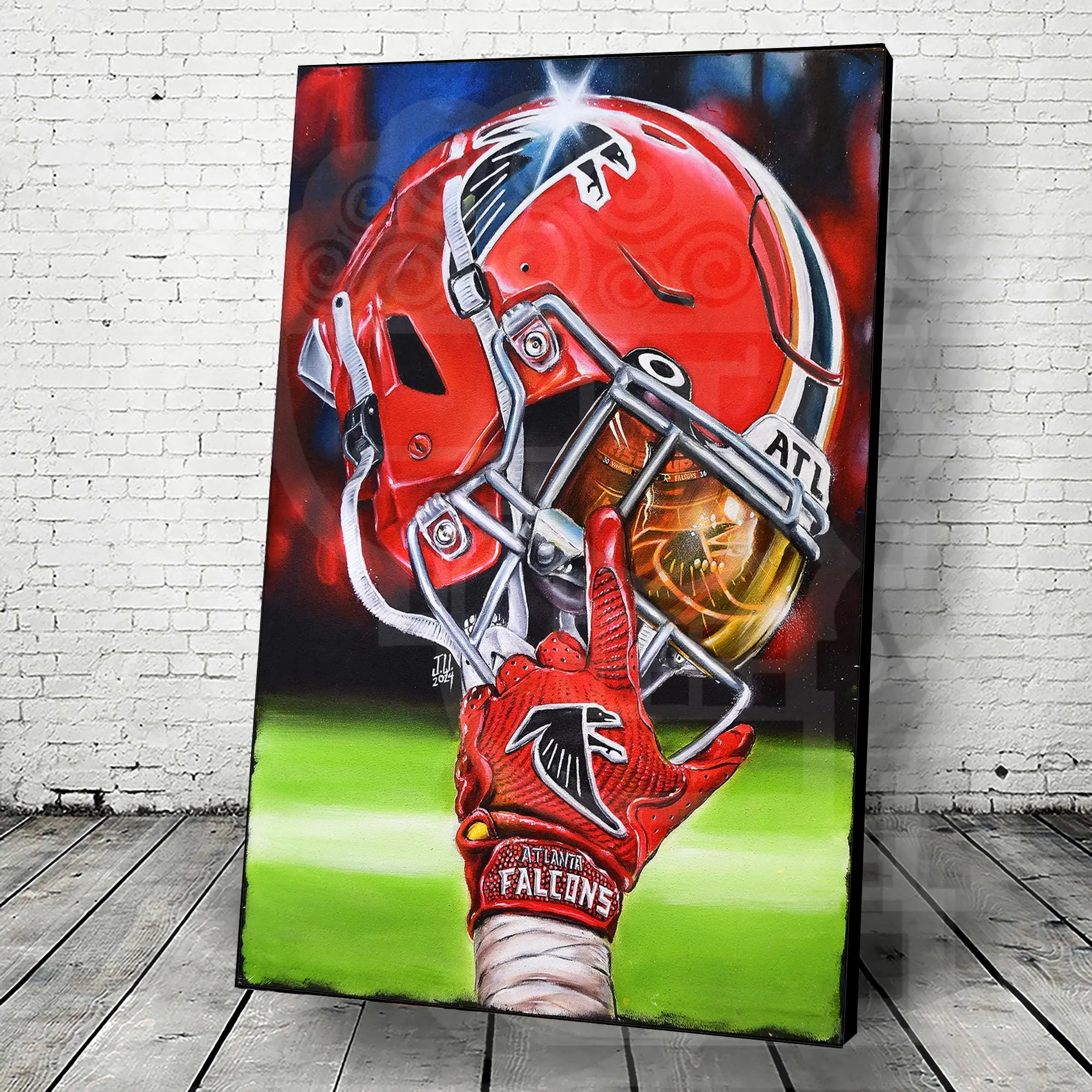 ATL FALCONS Rise Up Art helmet Poster
