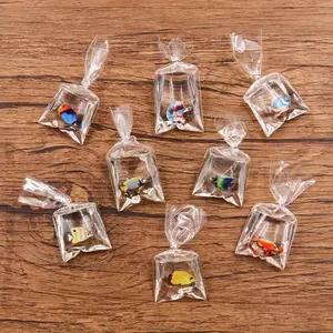 10pcs Transparent Water Bag Fish Resin Charms - Starfish & Coral Reef Pendants with Colors - DIY Jewelry Making, Keychain Accessories for Earrings, Bracelets, Oceanthemed Design, Marine life charm, Smooth Texture, Craft Supplies, Random color