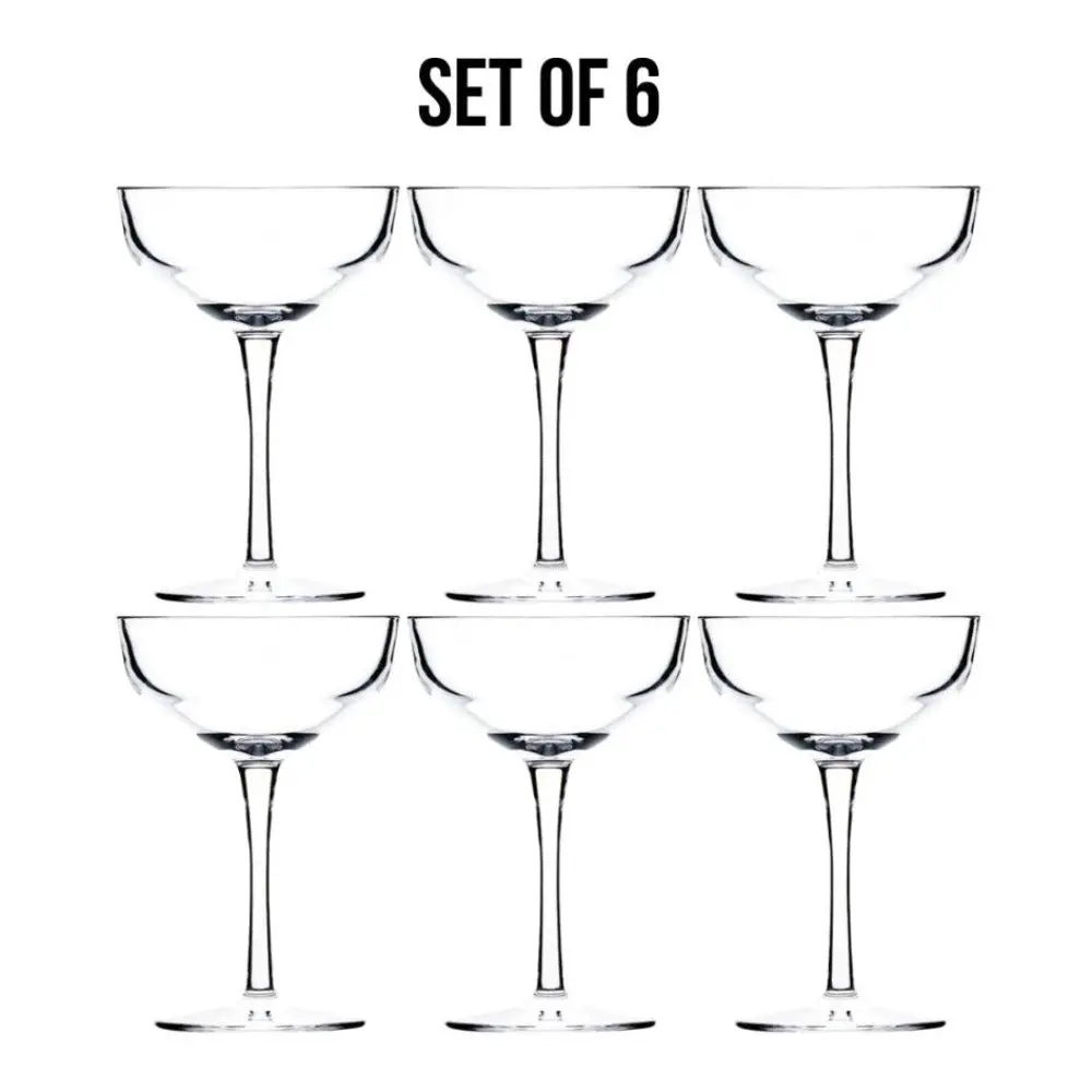 Bold Drinkware Revel Polycarbonate Coupe, Set of 6