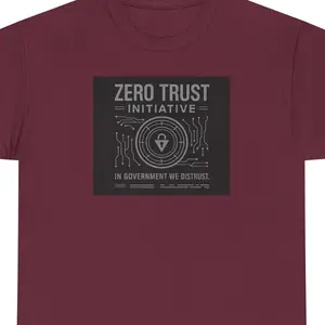 ZERO TRUST INITIATIVE Shirt - Cybersecurity Emblem Tee for Truth Seekers & Digital Dissidents - Durable 100% U.S. Cotton Streetwear T-Shirt with Lock-and-Circuit Badge Design