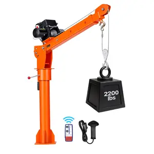 【DealsForYouDays】VEVOR 12V Electric Truck Crane, 2200 lbs Capacity with 6000 lbs Electric Winch, 360° Rotation Telescopic Boom, Premium Galvanized Steel, Easy Folding Pickup Bed Jib, Adjustable Load for Attic Lifting