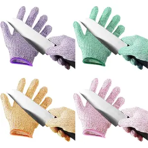 4 Pairs Kids Cut Resistant Gloves Level 5 Safe Gloves Protection for Kitchen Garden, Oyster Shucking, Crafts, DIY