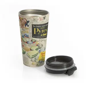 Pyrex Ad Vintage-Inspired Stainless Steel Travel Mug - Eco-Friendly Coffee Cup for Home & Outdoors