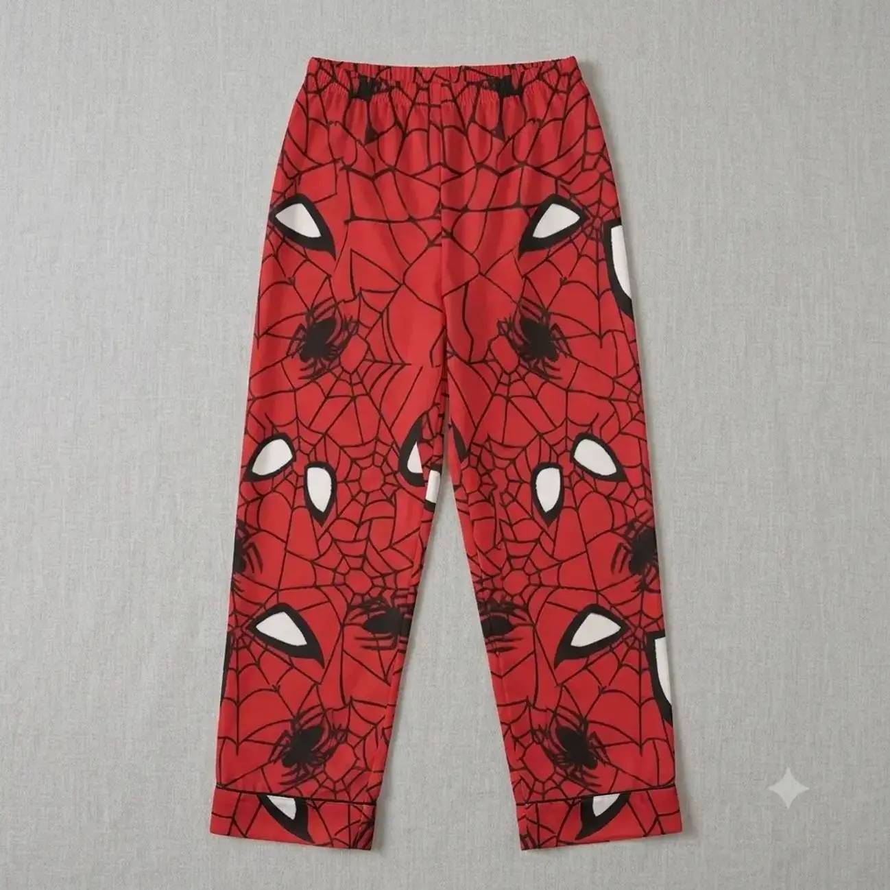 Red Spider Web Pajama Pants, Lounge Bottoms, Cozy Soft Sleep Pants for Men & Women, Comfy Pajamas Gift