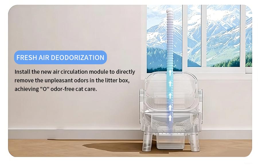 Self-Cleaning Litter Box for Multi-Cat Homes Open-Top Auto Cleaner with APP Control Safety Sensors Odor Lock & Large 10.5L Waste Bin(Only Support 2.4G Wifi)