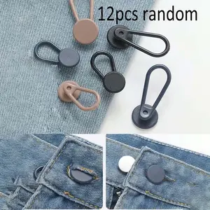 12-Piece Button Extender Set, Adjustable Buckle Extension Band, No Sewing Needed, Unisex, for Shirts, Dress Pants, Collars, Shorts