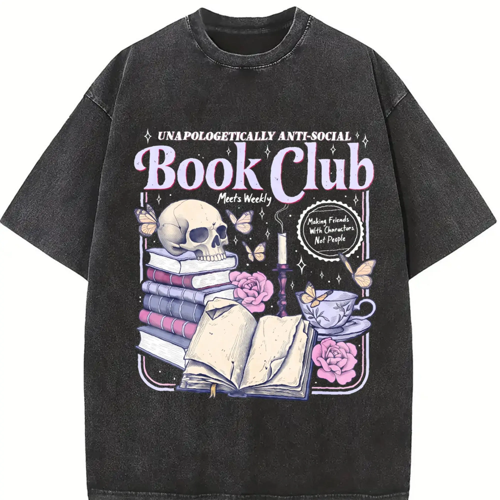 Anti Social Book Club Shirt , Romance Reader Tshirt, Anti Social Reader, Introverted Reader Tee, Bookish Shirt For Book Lover