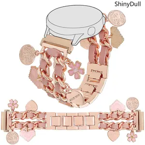 Adjustable Cuban Chain Strap – 20mm Smartwatch Band Compatible with Samsung Galaxy Watch 6 & 7, Stylish & Durable