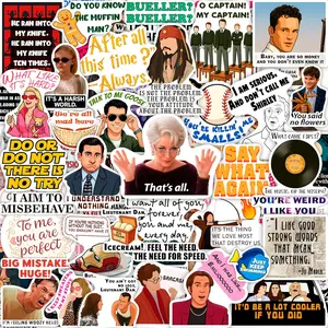 100Pcs Movie Quote Stickers for Adults Funny Meme Sayings Stickers for Water Bottles Laptop Phonecase Gifts for Women & Men