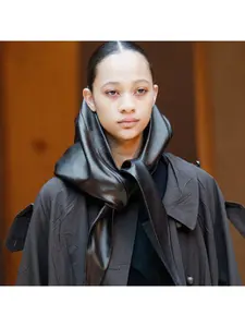 European and American cross-border new product artificial leather triangle scarf headscarf two-in-one fashion versatile style for men and women