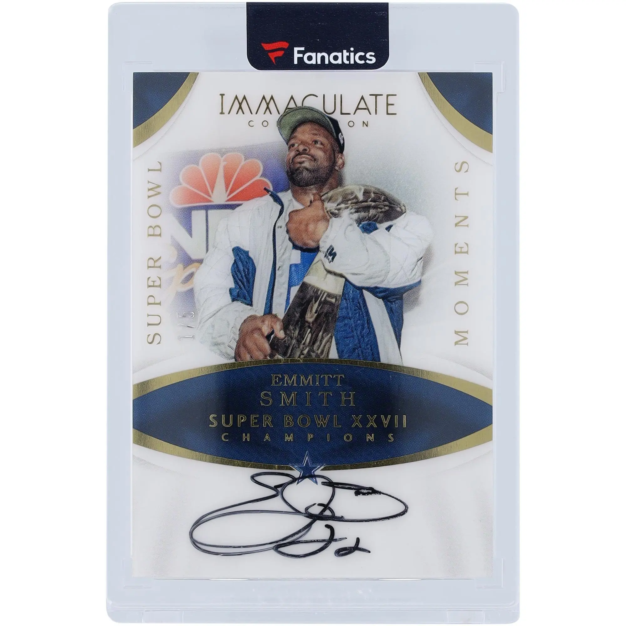 Emmitt Smith Dallas Cowboys Autographed 2017 Panini Immaculate #SB27 #1/5 Card - Fanatics Authentic Certified