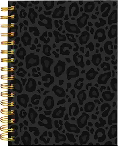 Girly Office Supplies A5 College Ruled Spiral Journal Notebook - 60 Sheets Premium Paper, Strong Twin-Wire Binding, Black Leopard & Cool Cheetah Designs, for Teen Girls, School Use, Ideal Gifts (Office Supplies)