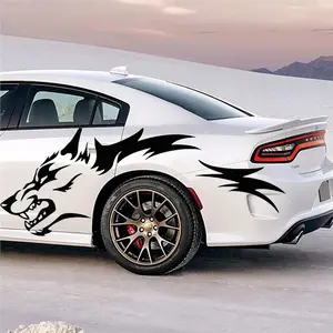 corvette cup holder Wolf Totem Modified Car Sticker Body Latte Sticker Wolf Road Car Decoration Car Sticker