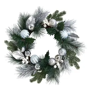 Nearly Natural 24" Pinecones, Berries ChristmasWreath