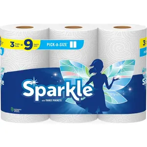 Pickasize paper towels 3 triple rolls 9 regular rolls everyday value paper towel with full and half sheets