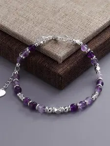 Natural Amethyst Bracelet Reduces Stress Calms Mind Promotes Psychological Balance Enhances Communication Women Birthday Gift Party Daily Wear