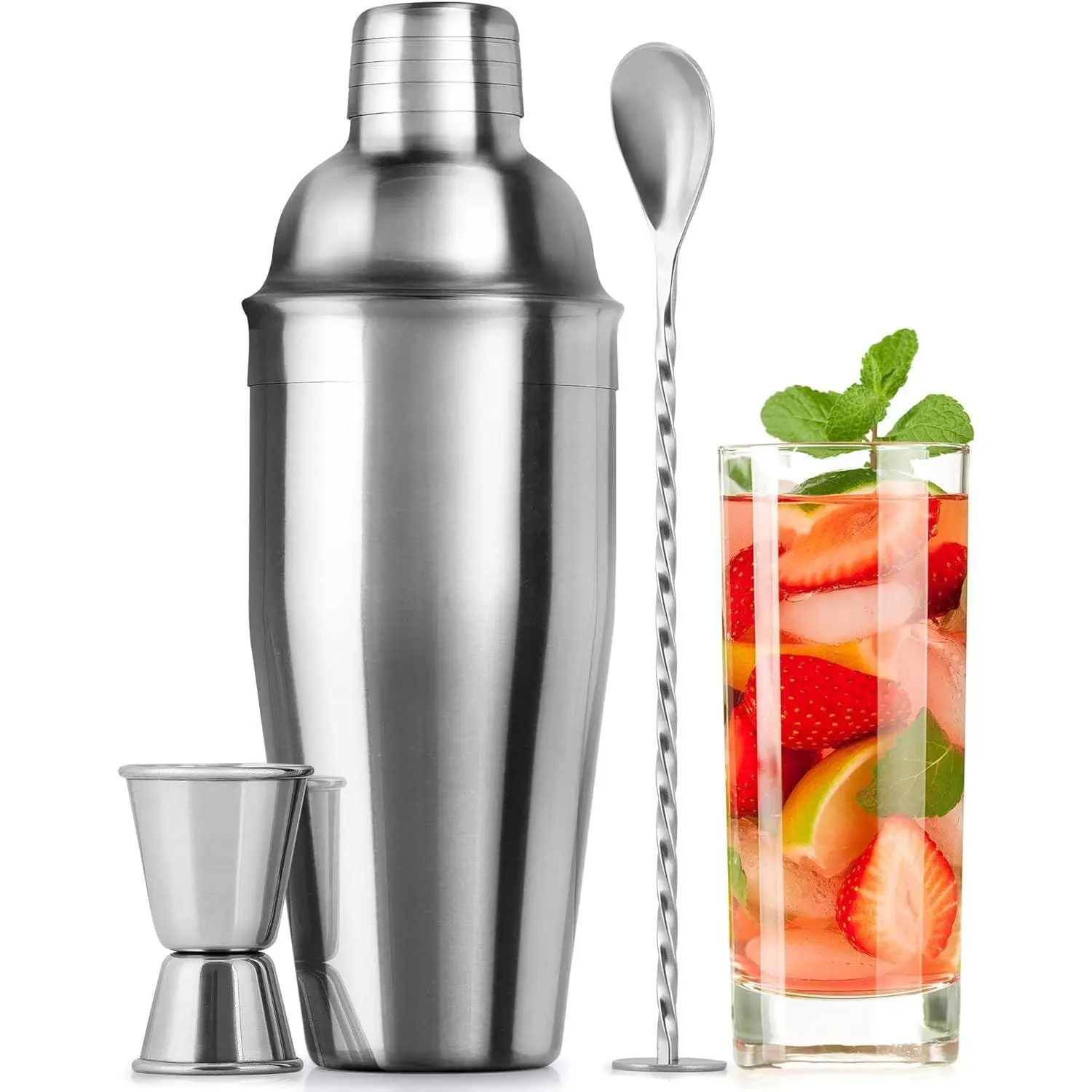 Zulay Cocktail Shaker Set - Detachable Stainless Steel Handy Mixer for Drinks and Stirring Stirring Zulay Cocktail Shaker Set - Detachable Stainless Steel Handy Mixer for Drinks and Stirring Stirring