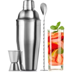Zulay Cocktail Shaker Set - Detachable Stainless Steel Handy Mixer for Drinks and Stirring Stirring