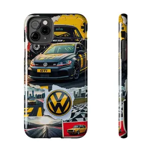 Volkswagen Collage Tough Phone Case for iPhone 16 15 14 13 12 11 X 8 7 Pro, Pro Max, Plus & Mini, Wireless Charging Support, Car Lover Gift, Protection Cover Protective Smartphone Cellphone Protector Shockproof
