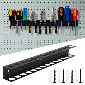 Multi-Hole Wall-Mounted Tool Organizer Rack, Screwdriver Holder, Metal Pliers Holder, Includes Screws, Practical Tool Storage Rack, Suitable for Garage and Workshop Organization