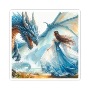 Whimsical Dragon-Taming Elf Sticker