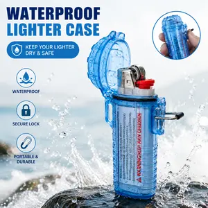 Waterproof Lighter Case for Bic Lighters, Outdoor Protective Lighter Holder in Variety Colors, Portable Water-Resistant Lighter Cover for Camping, Hiking, Fishing, Backpacking, Travel, Emergency Kits and Everyday Carry