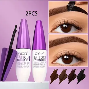 2-Pack Waterproof Brow Gel, Long-Lasting Sweat-Proof Natural Look, Fun Peel-Off Design, Film Texture, Suitable for All Skin Types