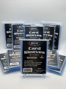 BCW Penny Card Soft Sleeves 10 Packs of 100 for THICK Sized Cards = 1000