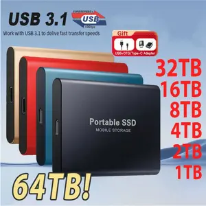 External SSD Hard Drive 16TB High-Speed USB 3.0 Type-C Portable Hard Disk for Laptop Android Mac OS Windows