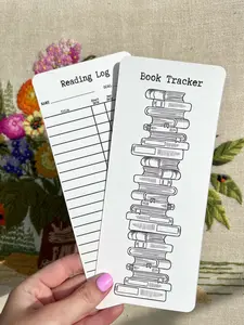 Reading Log Bookmark,Book Stack Tracker,Vintage Library Card, Book Club