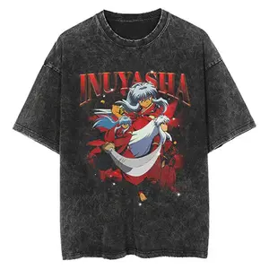 Vintage Anime Graphic Tees for Men & Women - Casual Oversized Cotton T-Shirt - Summer Short Sleeve Harajuku Streetwear Tops HooThreads