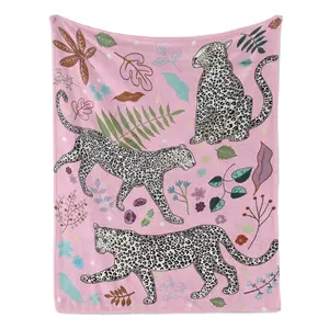 Pink Leopard Blanket  Soft Funny Throw Blanket Cozy Lightweight Plush Portable Cover Blanket For Sofa,Warm Gift For Birthday,Christmas,Multiple Blanket