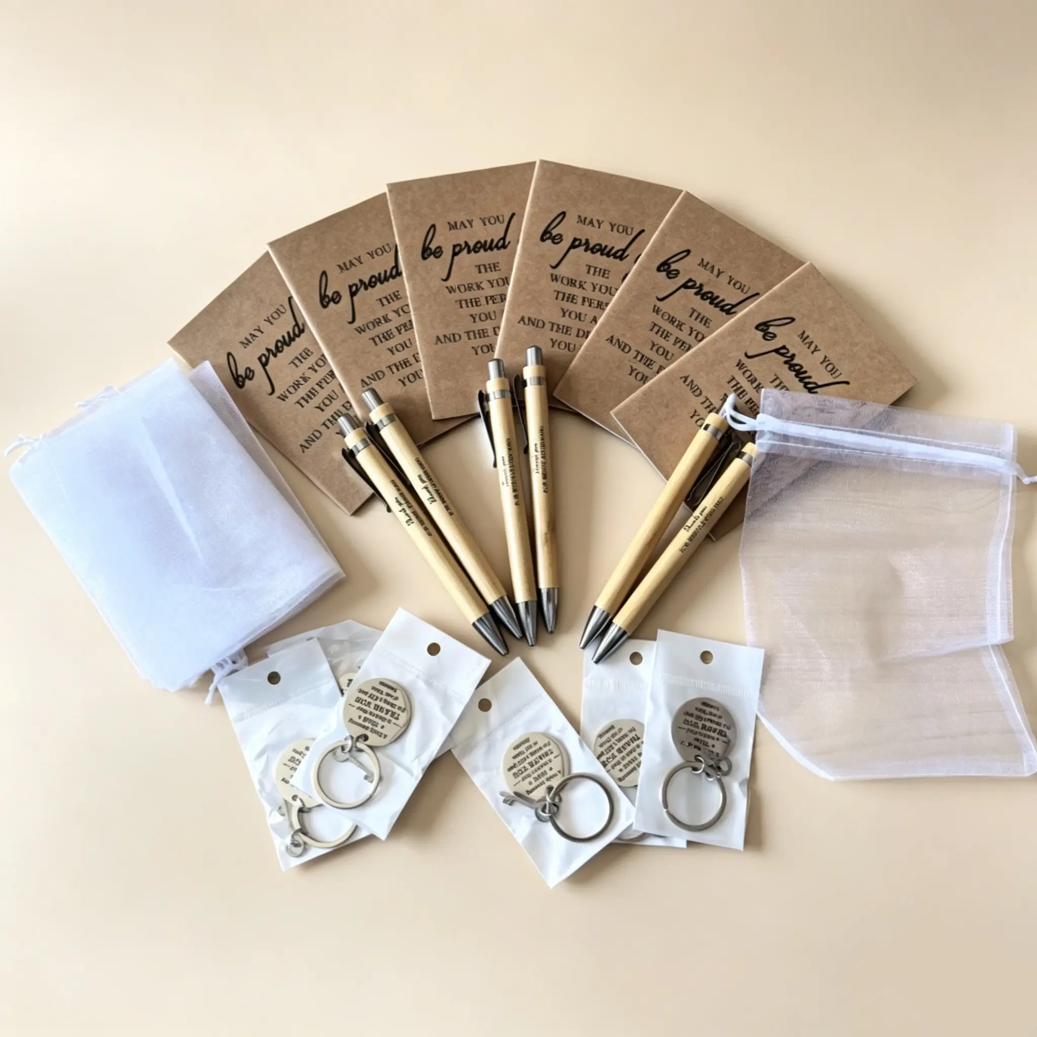 24pcs Notebook & Retractable Ballpoint Pen Set with Inspirational Journal Keychain, Graduation Gift for Adults Students, Motivational Stationery Kit for Daily Use, US Graduation Season Gift for Mother's Day Anniversary