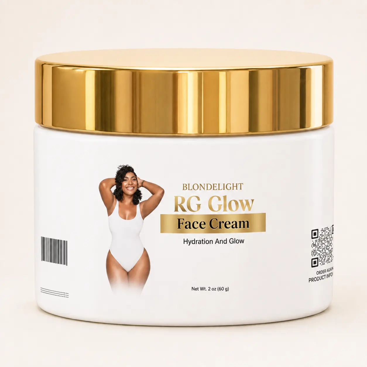 BLONDELIGHT RG Glow Face Cream – Hydrating Daily Facial Moisturizer for Radiant-Looking Skin, 2 oz