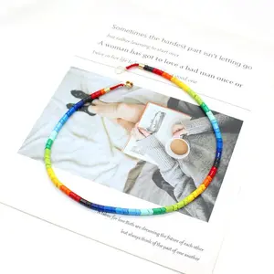 Rainbow Weave Necklace Viral Original Design with Hand-Braided Color Transitions