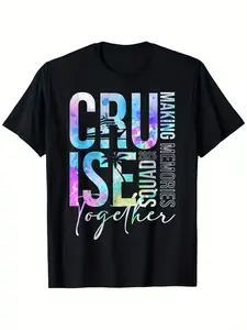 Cruise Squad 2025 Matching Family & Friends T-Shirt - Soft, Breathable  Cotton, Casual Crew Neck Short Sleeve Tee with Colorful Cruise Memories Print - Ideal for Summer Vacations & Daily Wear, Cruise T Shirts