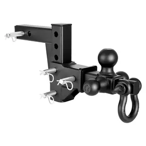 VEVOR Trailer Hitch Tri Ball Mount with D Shackle, Fit 2 Inch Receiver, 1-7/8 Inch, 2 Inch and 2-5/16 Inch Balls, 10000 lbs GTW, 6 Inch Drop, Towing Hitch for RVs, Off-Road Vehicles and Trucks