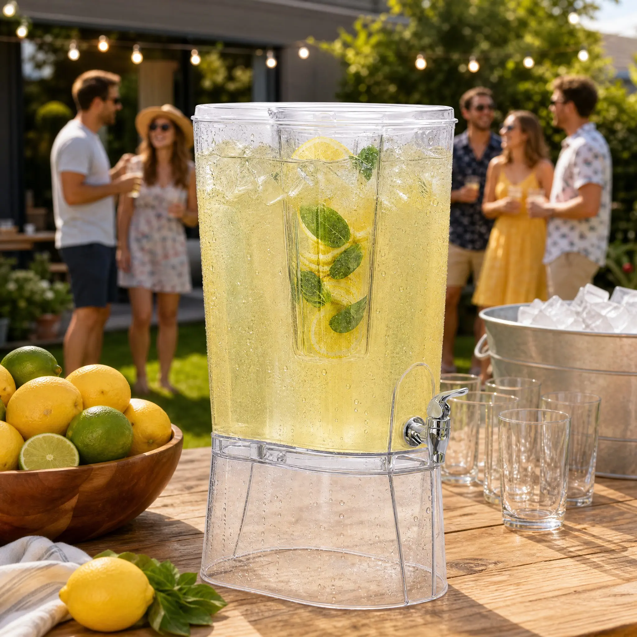 Lifewit 3.1 Gallon Drink Dispenser with Filter Column & Stand, BPA-Free Clear Beverage Container for Juice, Tea & Lemonade, 11.4L Leak-Proof Spigot Party-Ready Serving Dispenser summerwins