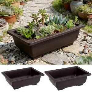 Plastic Bonsai Flowerpot Pots for Plants Planting Trays Breathable Home Garden Decor Outdoor Bonsai Pot Gardening Supplies