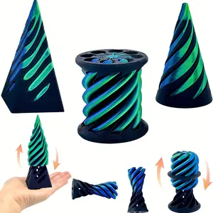 3 Pack Impossible Cones, Spiral Cone Decompression Toys, 3D Printed Pyramid Transfer Toy, Mini Swirl Line Illusion, Anxiety Relief, Stress Relief Fidgeting