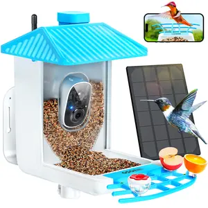 Osoeri Bird Feeder with Camera, Smart Bird Feeder Camera with AI Identify, Metal Bird Feeder with Suet Cage & Fruit Fork, Auto Capture Bird Videos & Motion Detection, Ideal Gift for Bird Lovers