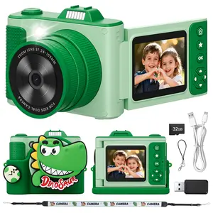 Kids Digital Camera for Boys and Girls Ages 3–10, My First Camera with 1080P HD Video & Selfie, Manual Focus Lens for Fun Close-Up Shots, Easy-to-Use Toddler Camera, Shockproof Durable for Outdoor Play & Travel, 32GB SD Card Included, Gift for Kid