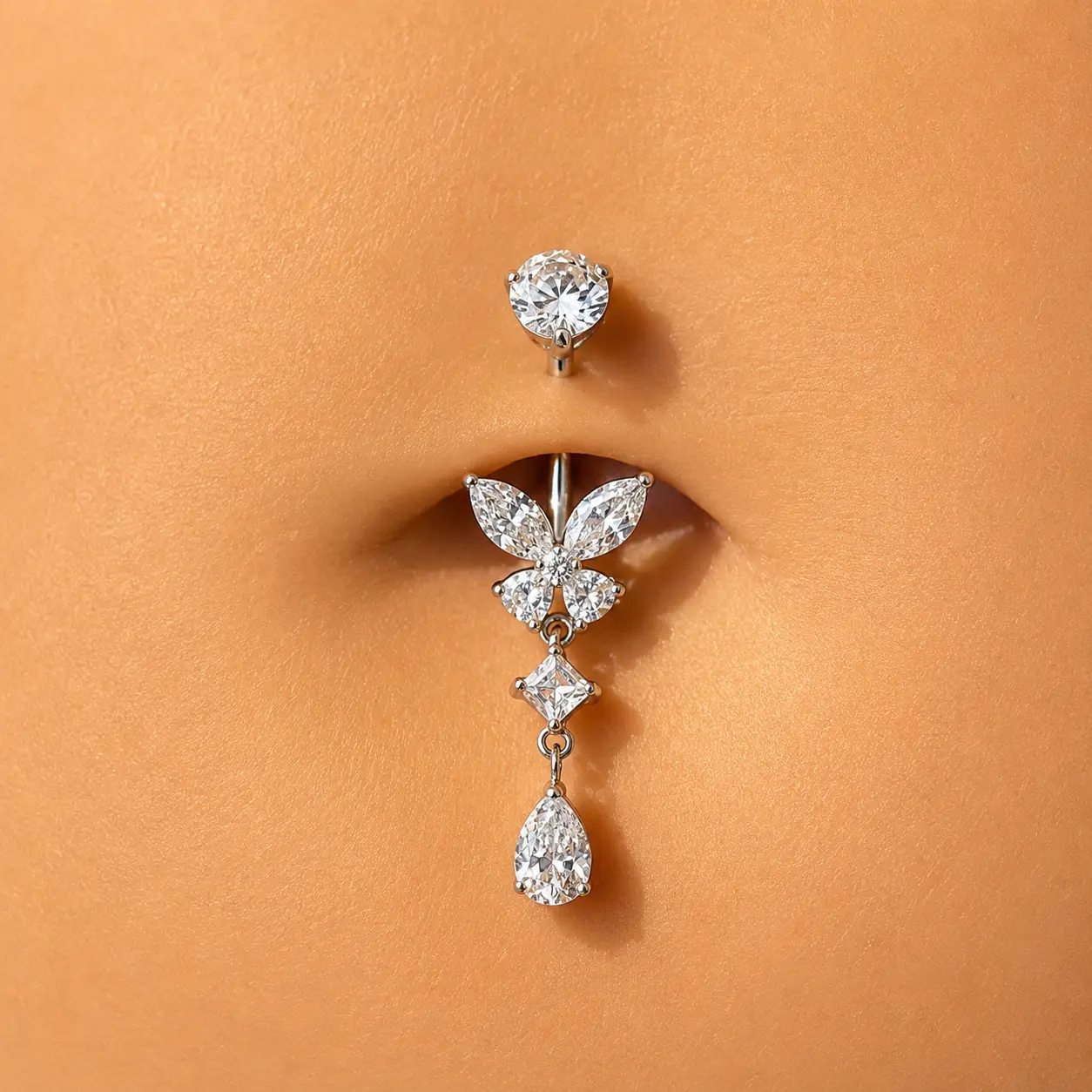 Titanium Small Mariposa Belly Ring
