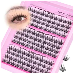 Manga Lash Clusters Fairy Eyelash Cluster Extensions Lashes Cc Curly Spiky Individual Wispy For Beginners Diy At Home (10-14mm)