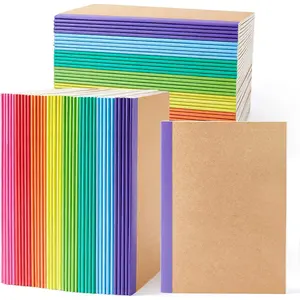 80 Pack Composition Notebooks Bulk,  Cover Lined Blank College Ruled Composition Travel Journals with Rainbow Spines For Women Students Business, 60 Pages, 8.3"x 5.5", A5, 8 Colors