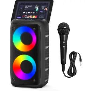 Portable Bluetooth Speaker, Karaoke Machine for Adults, with Lights Loud Big Bluetooth Speaker, Rechargeable DJ/PA Speaker System with TF Card, AUX in, REC, TWS for Outdoor Sport Home Party