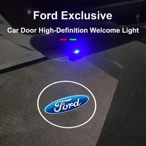 2Pcs LED Car Door logo Welcome Light Auto Emblem Projector Decoration Accessories For For Ford Galaxy Bronco Ecosport Maverick Escape PUMA Tourneo F150 F350 F250 C-MAX Vertrek B-MAX Escort Flex Figo EDGE KA S-MAX