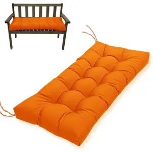 Outdoor Bench Cushion,  Wicker Chair Cushion, Thick Patio Replacement Seat Pad for Porch Lawn Indoor Swing Couch Sofa Loveseat, Patio Furniture Cushions, 44x19 Inch, Orange